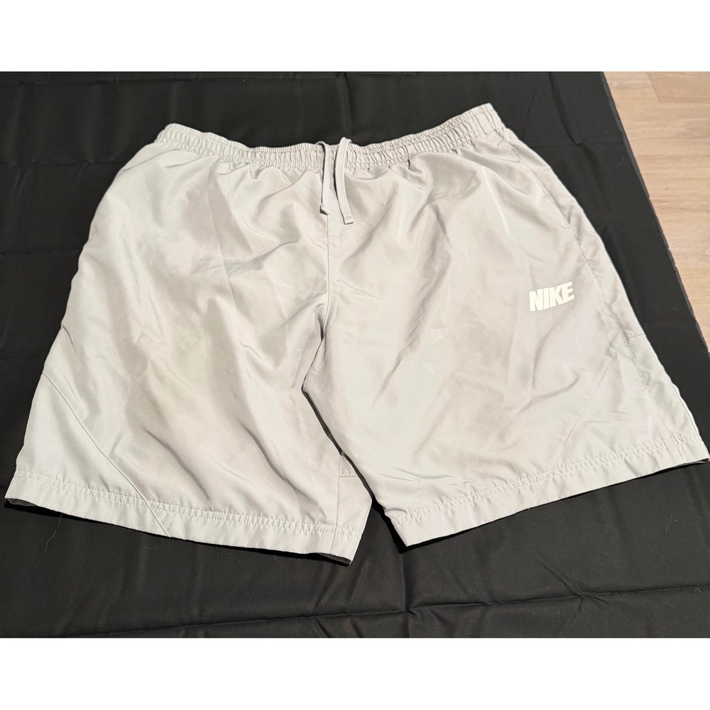 Nike Mens Grey Athletic Mesh Lined Drawstring Gym Shorts XXL